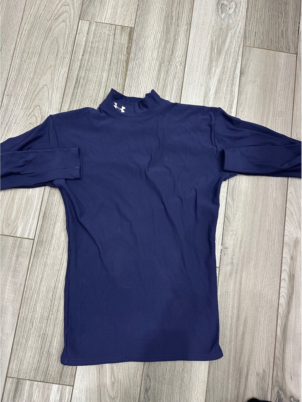 Under Armour Navy Blue Long Sleeve Mock Neck Shirt